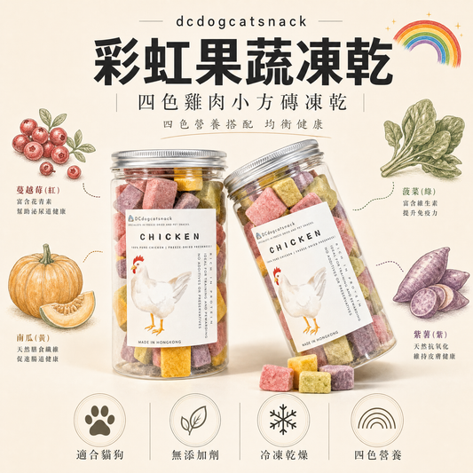 🌈彩虹雞肉果蔬凍乾-汪喵小食