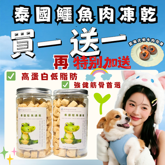 買一送一 🇹🇭泰國鱷魚肉凍乾-貓狗脫水凍乾零食