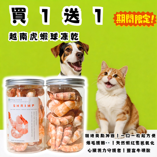 🦐買一送一 越南大虎蝦球凍乾