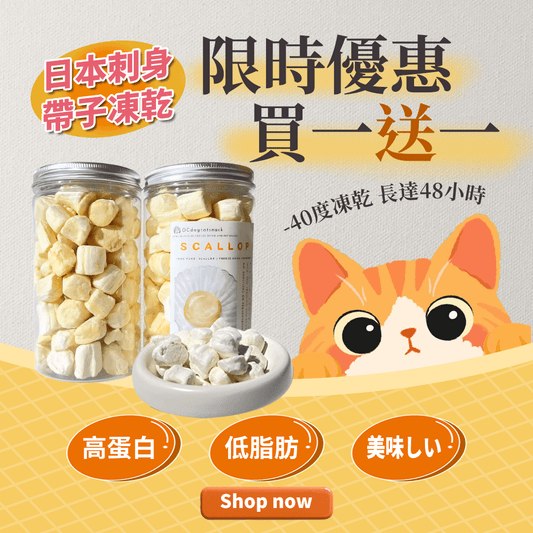 「買一送一 」日本3S刺身帶子凍乾 - 汪喵小食 - Dcdogcatsnack