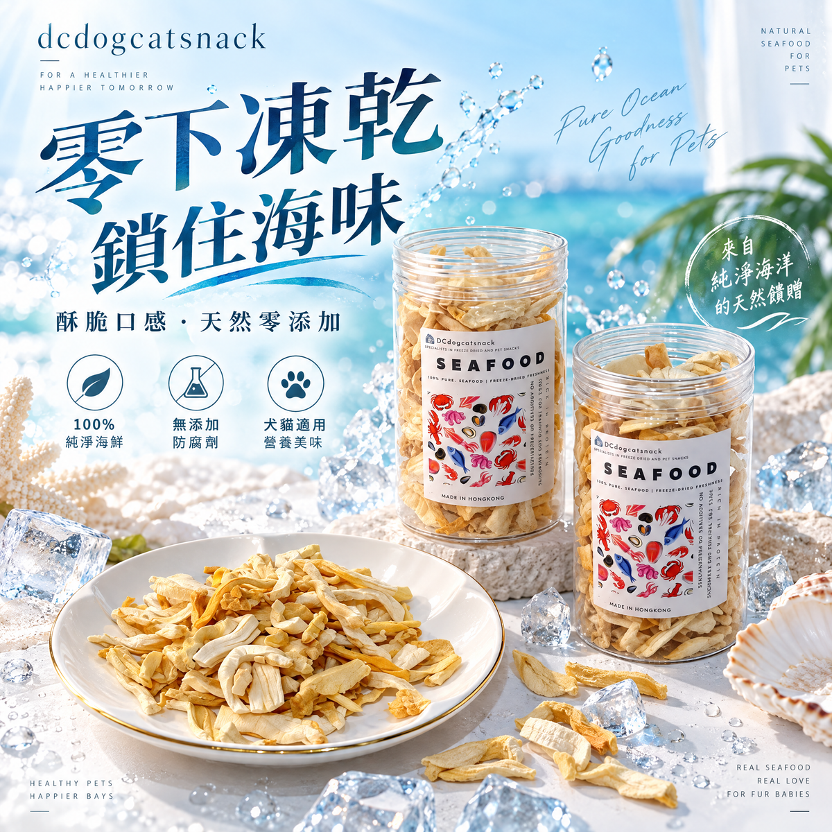加拿大象拔蚌凍乾 - 高蛋白低脂 Q彈美味｜天然無添加寵物凍乾 (護眼/亮毛/強健骨骼)