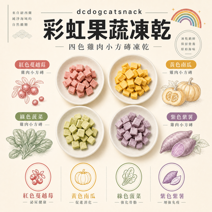🌈彩虹雞肉果蔬凍乾-汪喵小食
