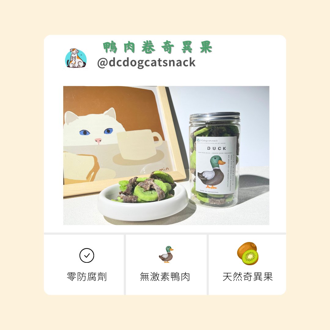 贈品 - 無激素鴨肉奇異果 - 60g - Dcdogcatsnack