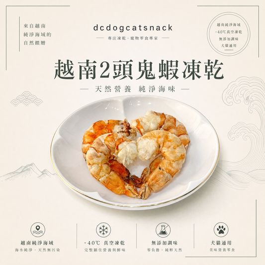 🎁「免費禮品」越南二頭特大鬼蝦凍乾-汪喵小食
