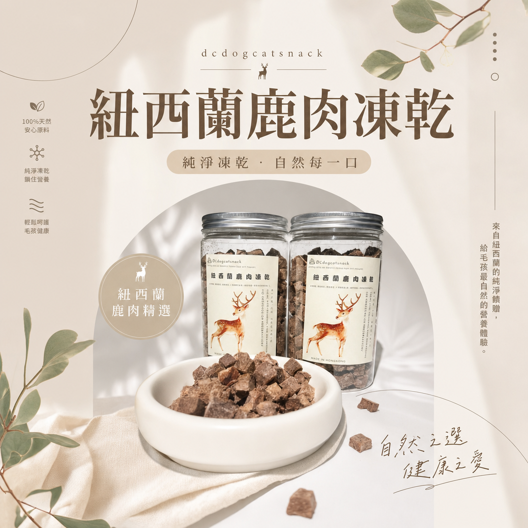「買二送一」🦌紐西蘭鹿肉凍乾粒-貓狗脫水凍乾零食