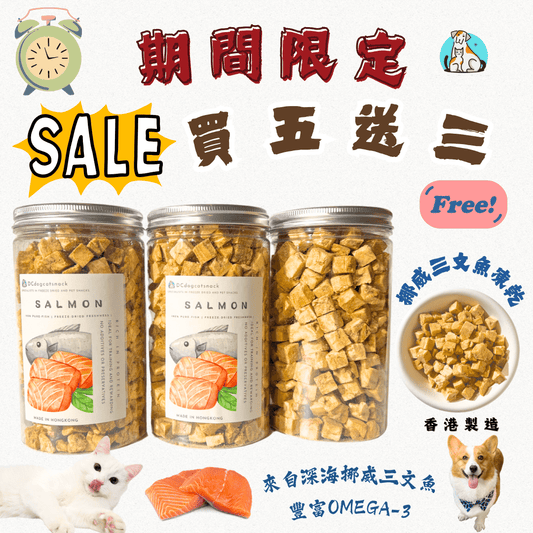 「買五送三」挪威🐟三文魚 - 寵物脫水凍乾零食 - Dcdogcatsnack