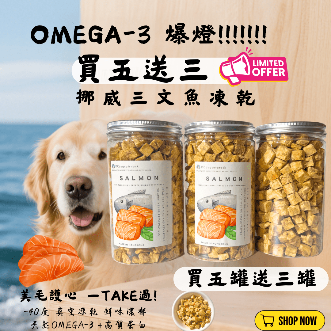 「買五送三」挪威🐟三文魚 - 寵物脫水凍乾零食 - Dcdogcatsnack