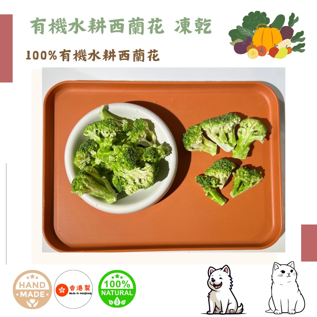 🥦有機水耕「西蘭花」凍乾-汪喵小食 - Dcdogcatsnack