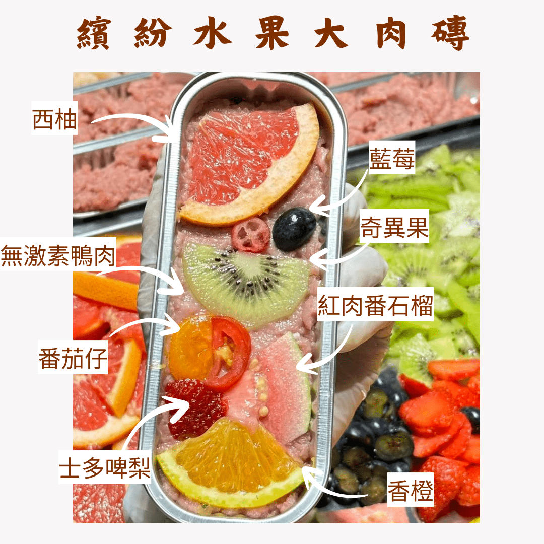 繽紛水果大肉磚凍乾 - 汪汪零食 - Dcdogcatsnack